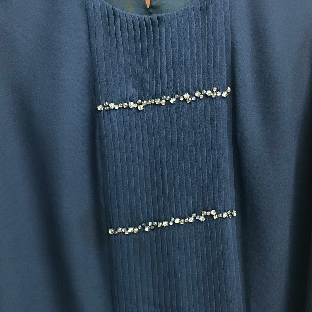 J. Crew Silk Midnight Blue Sleeveless Blouse